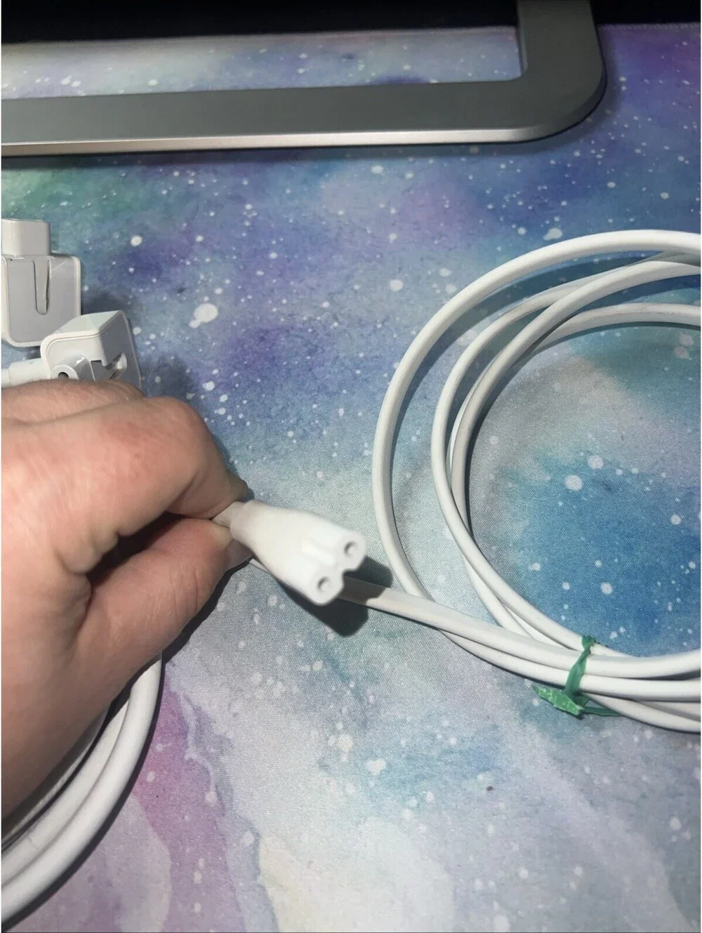 Lot Of 3 Apple Computer Power Cable 2-Prong Printer, Monitor AC WALL